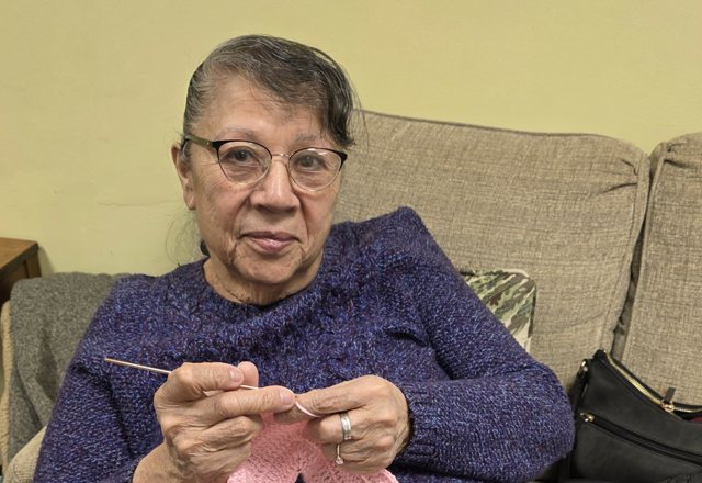 A member crocheting